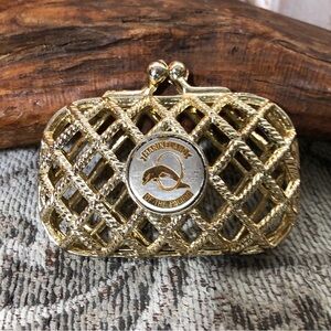 Gold Diamond Lattice Evening Clutch